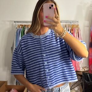 Wishlist Blue Striped Cardigan